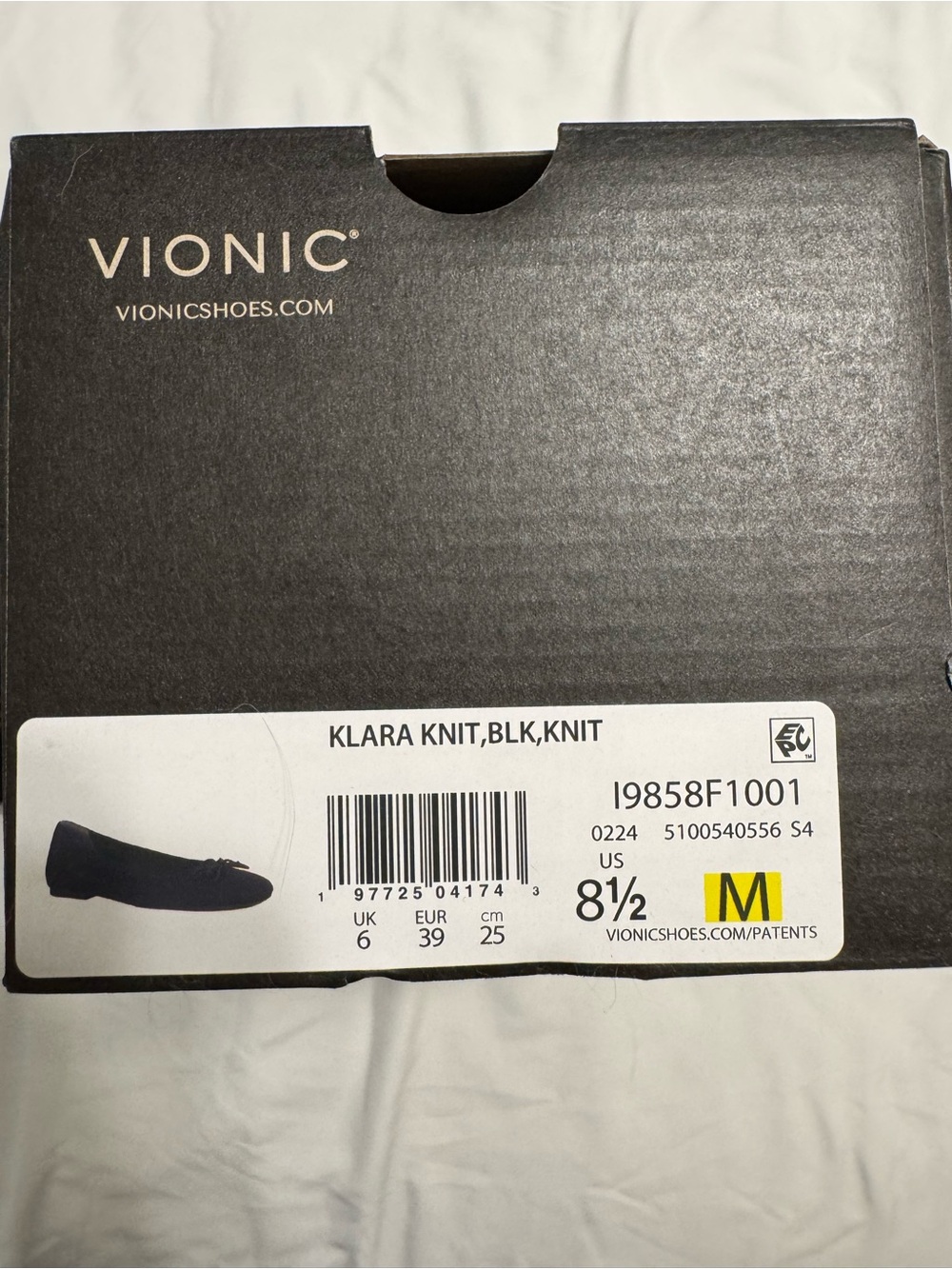 Vionic Klara Knit Black Slip-On Flats